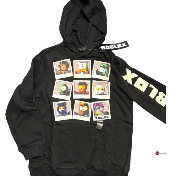 Licensed ROBLOX Graphic Action Figure Pull Over Long Sleeve Hoodie Sweatshirt - Picture 4 of 9